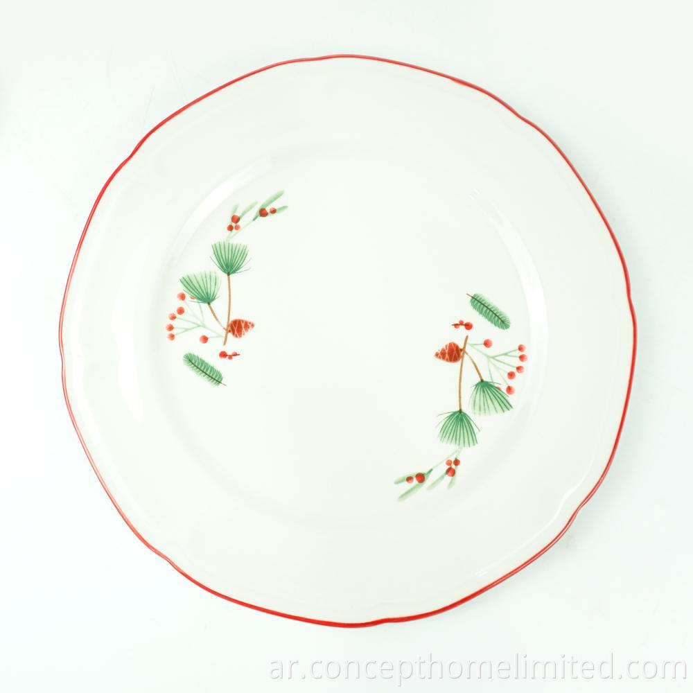 Embossed Porcelain Dinner Set With Decal And Color Rim Ch22067 02 2